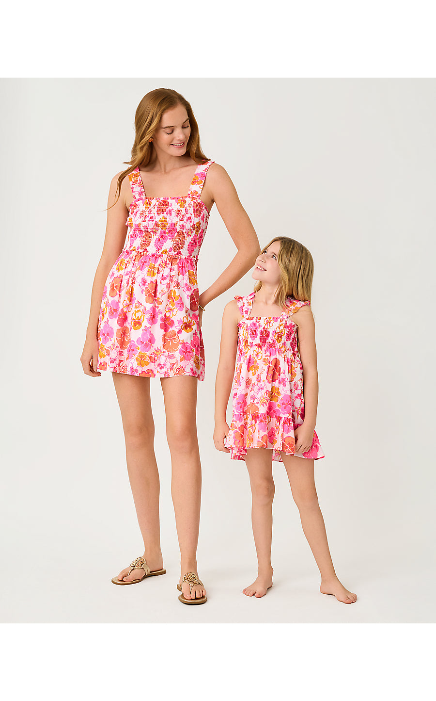 MINI HADLY DRESS, RESORT WHITE PANSY FANSY