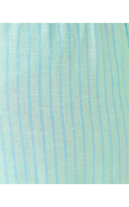 MIRABELLA LINEN PALAZZO PANT, MINT CONDITION X CAPRI BLUE SAINT TROPEZ STRIPE