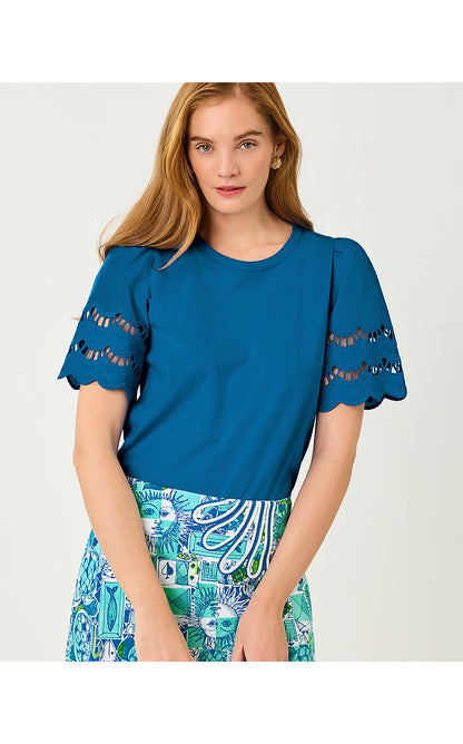 SEBENE KNIT TOP, NASSAU BLUE