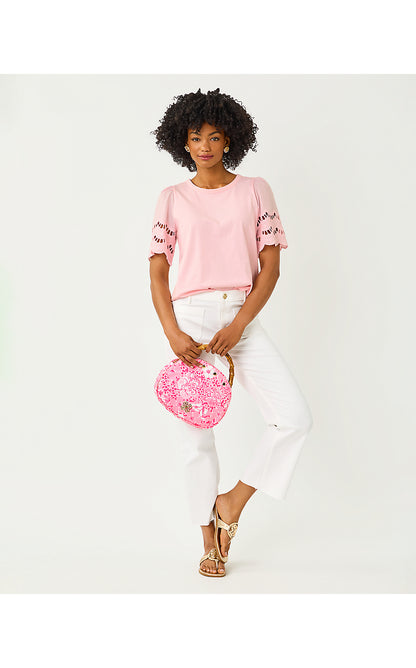 SEBENE KNIT TOP, PINK MUSE