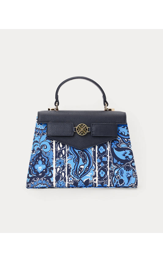 IRVINE TOP HANDLE BAG, LOW TIDE NAVY THE CASBAH ENGINEERED BAG