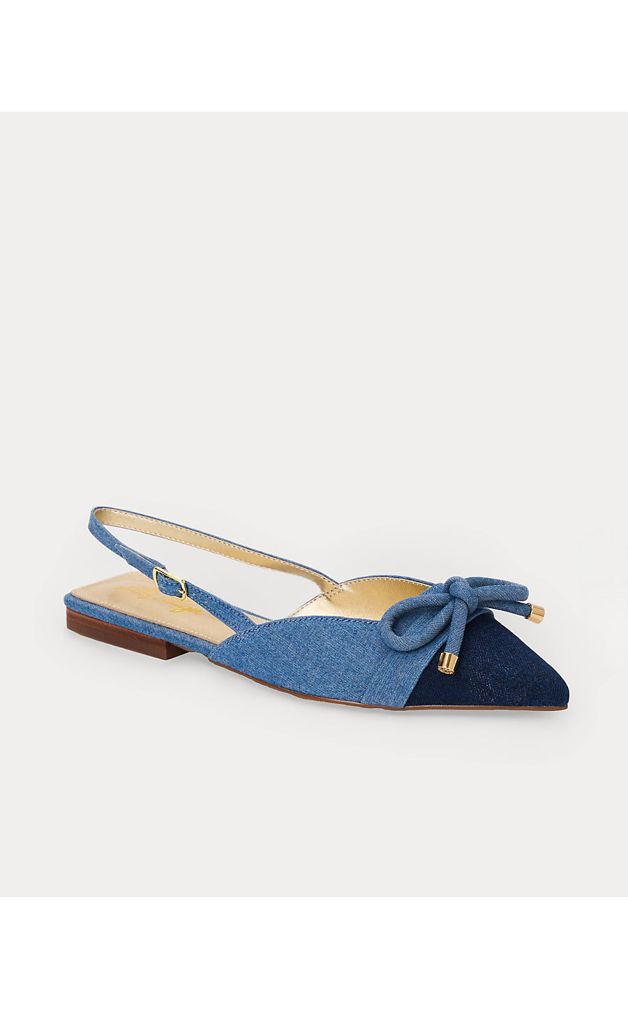 BRIT DENIM BOW SLINGBACK, LIGHT WASH