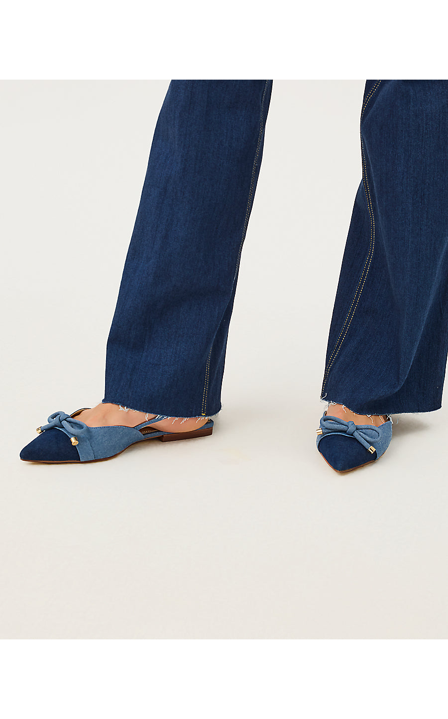 BRIT DENIM BOW SLINGBACK, LIGHT WASH