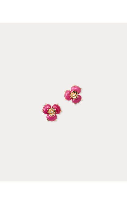 CAMOUFLAGE CATWALK EARRINGS, PINK ASTER