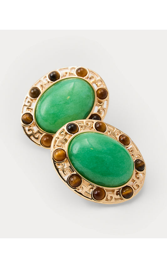 VIA PALM EARRINGS, CHATEAU GREEN
