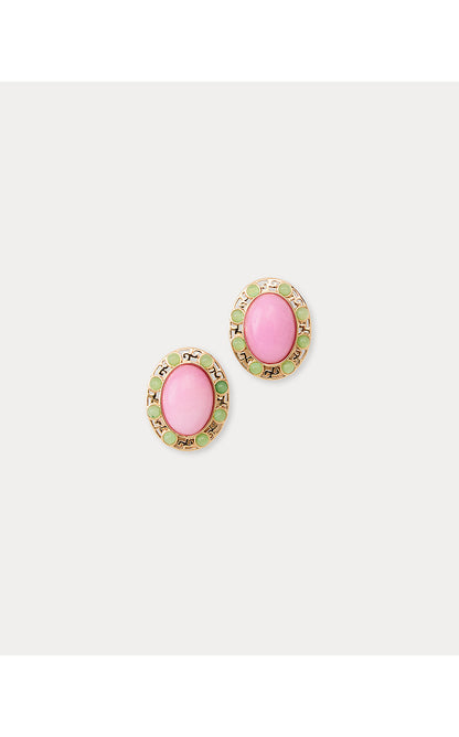 VIA PALM EARRINGS, OLEANDER PINK