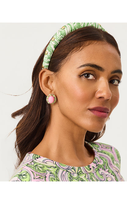 VIA PALM EARRINGS, OLEANDER PINK