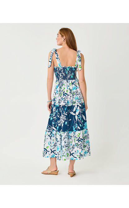 ATHYN SMOCKED MAXI DRESS, RESORT WHITE SEA BLOOMS