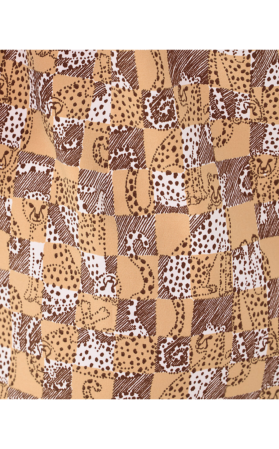 KATHY BOW DRESS UPF 50+, ICED LATTE LIL CHEETAH CHECKS GOLF