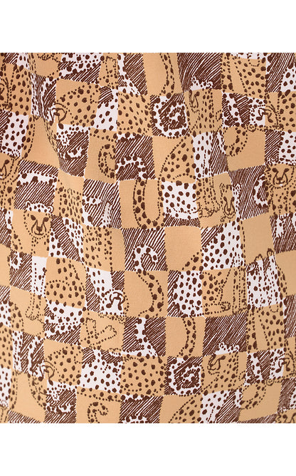 KATHY BOW DRESS UPF 50+, ICED LATTE LIL CHEETAH CHECKS GOLF