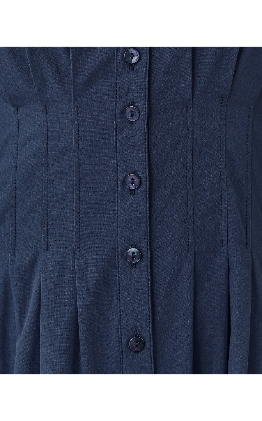WAYLAND MIDI DRESS, LOW TIDE NAVY SCALLOPED EYELET BORDER POPLIN