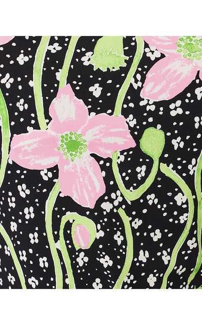 SHORT SERALINA UPF 50+ DRESS, ONYX BLUSHING BLOOMS ENGINEERED CHILLYLILLY