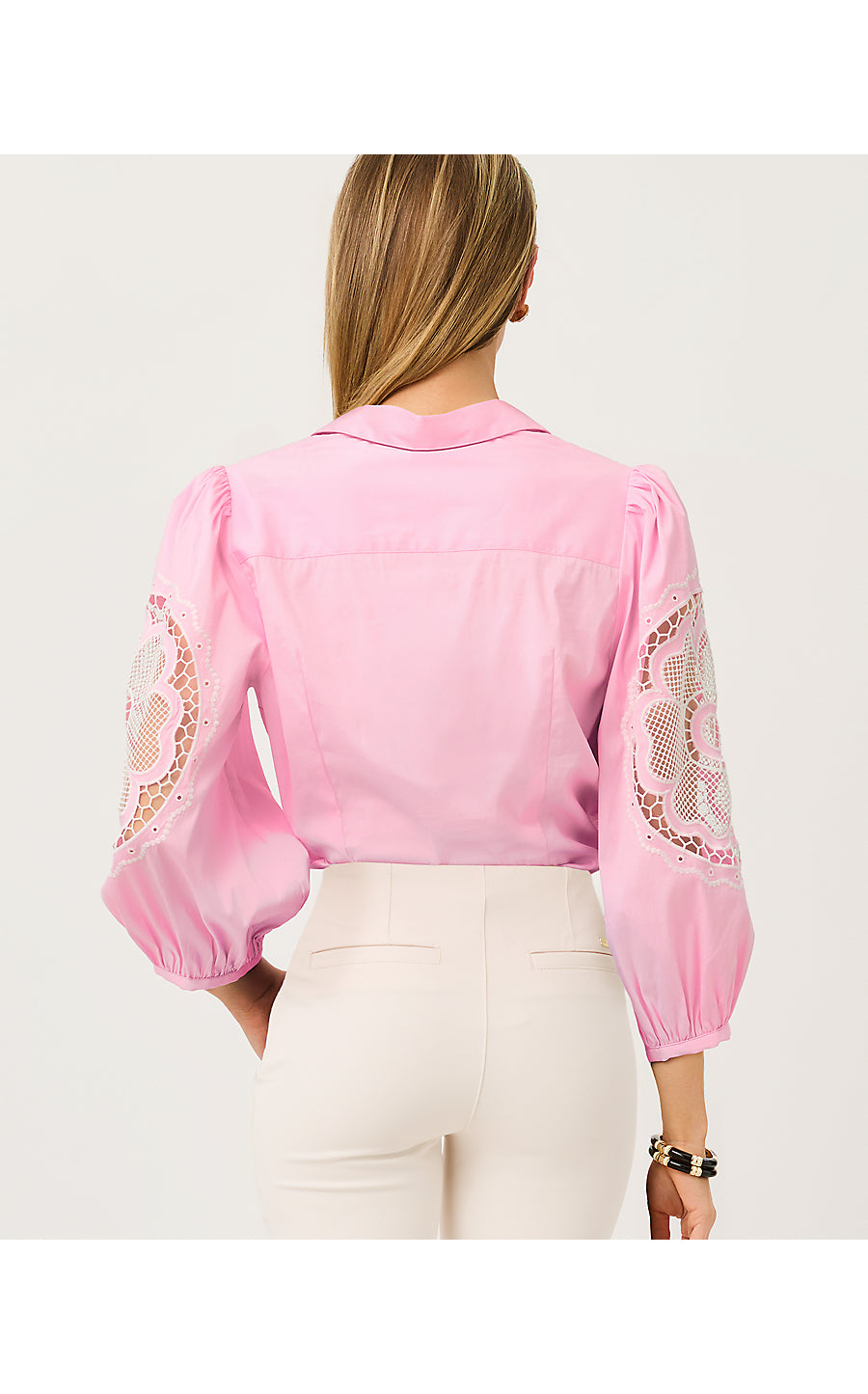 THE FLOWER LACE LILLY SHIRT, OLEANDER PINK