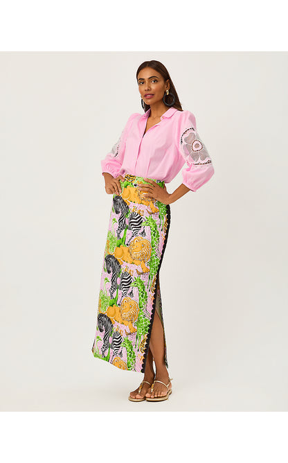 THE FLOWER LACE LILLY SHIRT, OLEANDER PINK