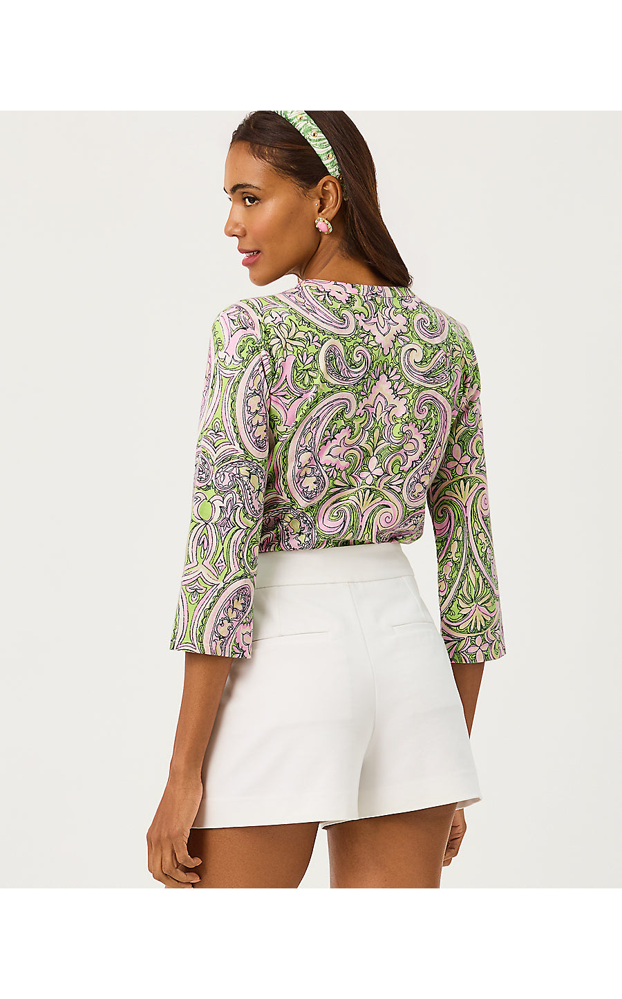 CLAIRMONT 3/4 SLEEVED KNIT TOP, LIME CHIFFON ESTORIL