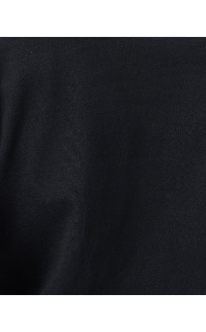 CLAIRMONT 3/4 SLEEVED TRIMMED KNIT TOP, NOIR