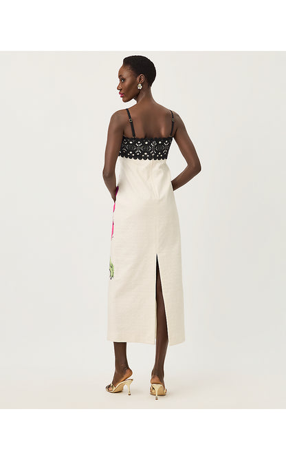 VENA STRETCH MAXI DRESS, COCONUT OVERSIZED BIG LILLYS ENGINEERED WOVEN MAXI