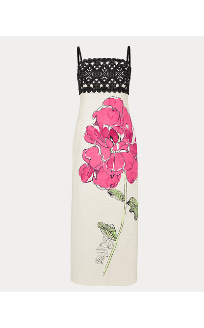 VENA STRETCH MAXI DRESS, COCONUT OVERSIZED BIG LILLYS ENGINEERED WOVEN MAXI