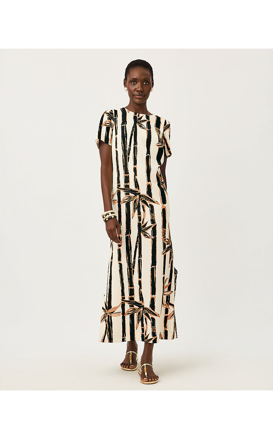 ENIID MAXI DRESS, COCONUT BAMBOO BLISS ENGINEERED WOVEN MAXI