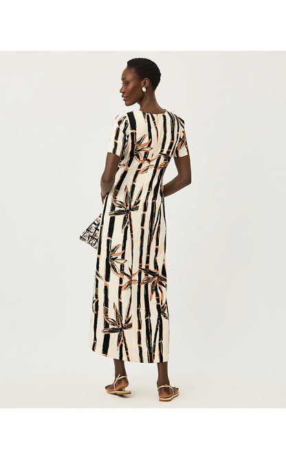 ENIID MAXI DRESS, COCONUT BAMBOO BLISS ENGINEERED WOVEN MAXI