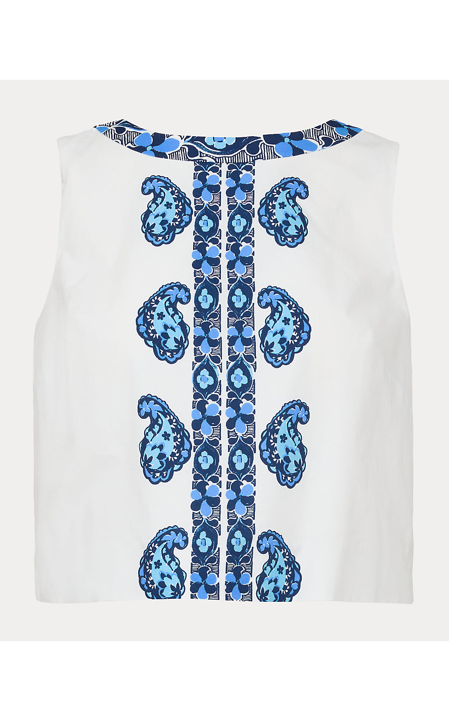 ANNALEESE SLEEVELESS TOP, LOW TIDE NAVY THE CASBAH ENGINEERED WOVEN TOP