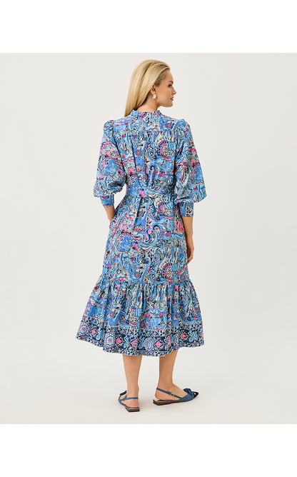 DRENA MIDI DRESS, MULTI PAISLEY PARADE ENGINEERED WOVEN SHIRTDRESS