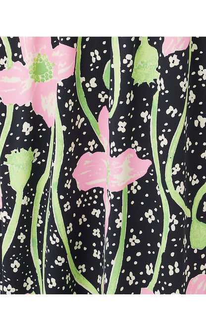HARLYNN MAXI DRESS, ONYX BLUSHING BLOOMS ENGINEERED KNIT MAXI DRESS