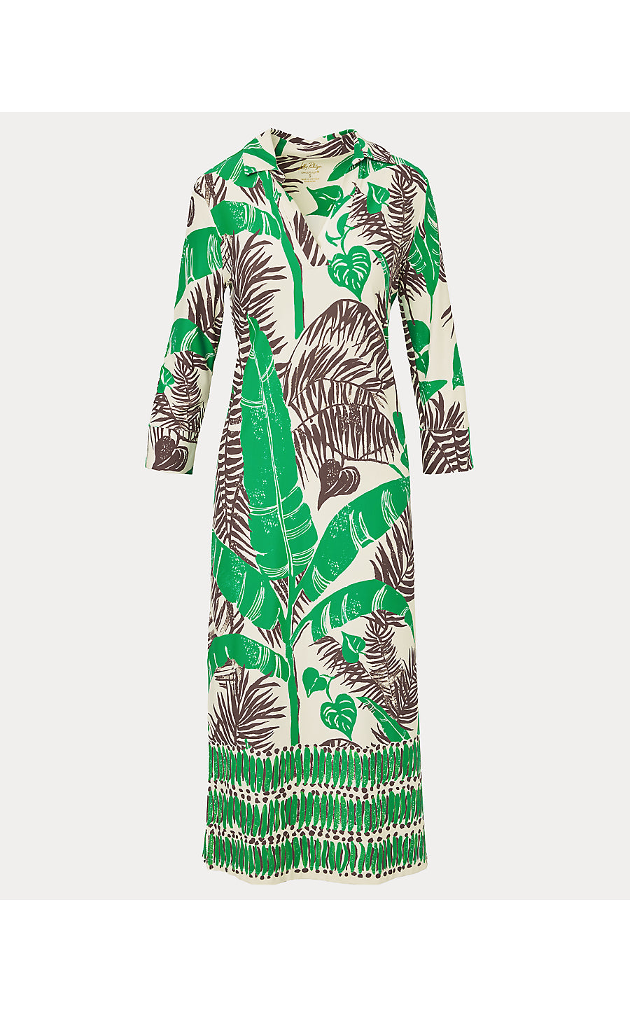 MANDI UPF 50+ MIDI DRESS, VANILLA SPICE OVERSIZED HIDE AND LEAF ENGINEERED CHILLYLILLY