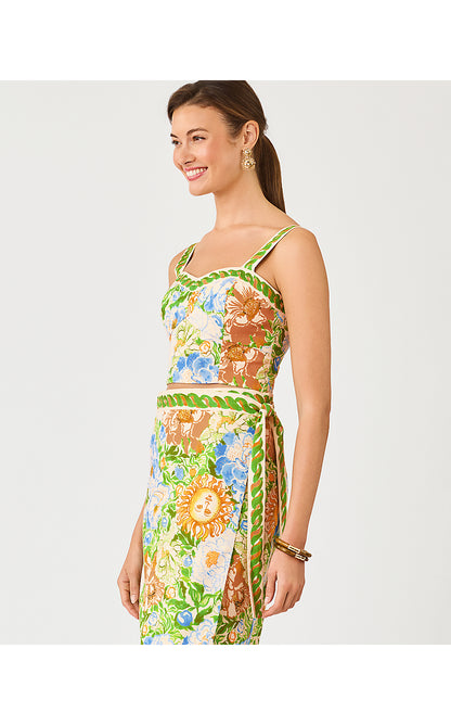 HARRIET TOP, RUTABAGA SYMPEONY ENGINEERED WOVEN TOP