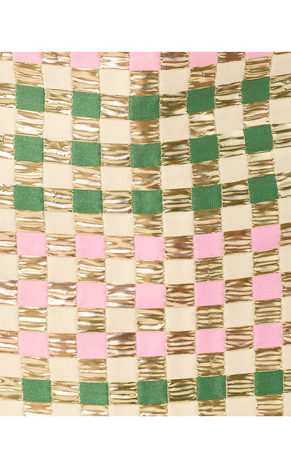 SARISSA MINI SKIRT, OREGANO GOLDEN GINGHAM JACQUARD