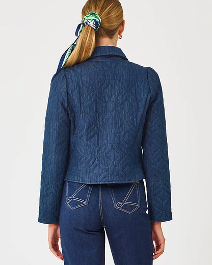 Peyser Quilted Denim Jacket - Dark Wash Butterfly Quilted Indigo Denim