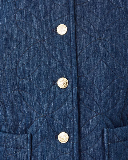 Peyser Quilted Denim Jacket - Dark Wash Butterfly Quilted Indigo Denim