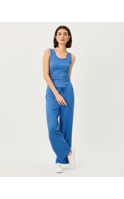 MARSAILLE SCOOP NECK TANK, HEATHERED MERRIWEATHER BLUE