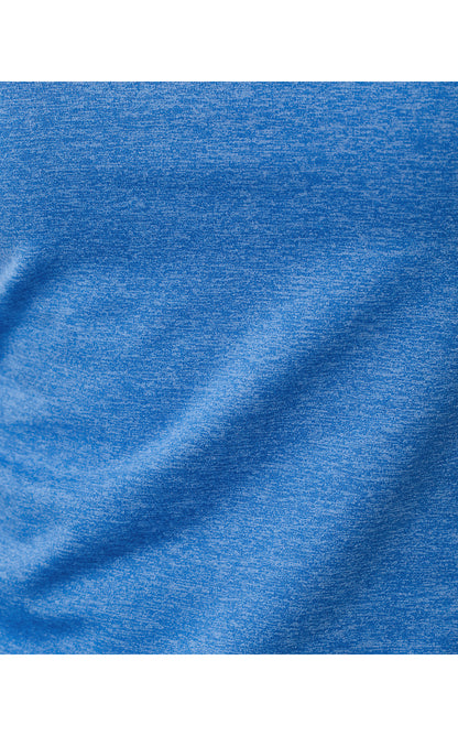MARSAILLE SCOOP NECK TANK, HEATHERED MERRIWEATHER BLUE