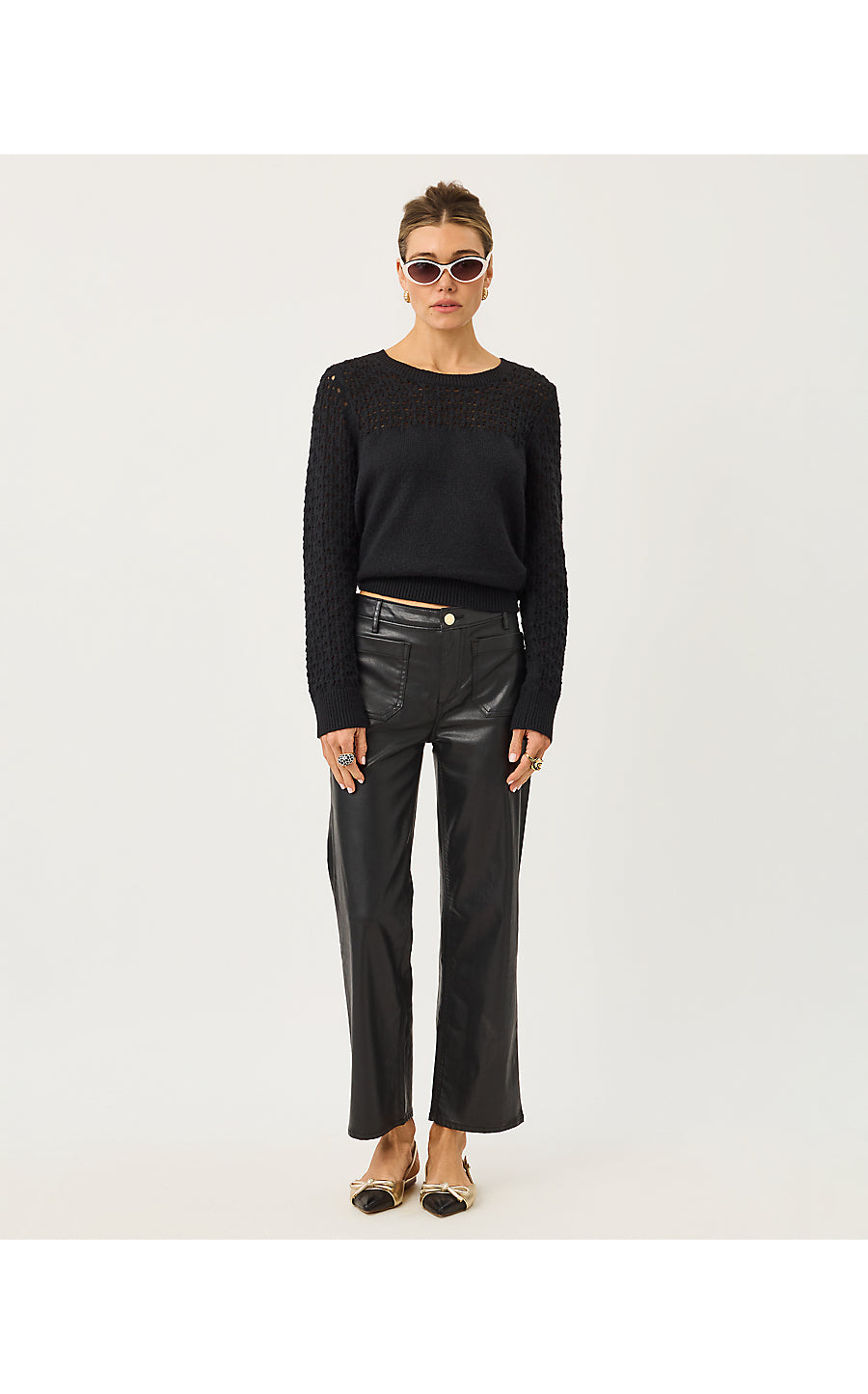 HARLEEN HIGH RISE COATED JEAN, NOIR