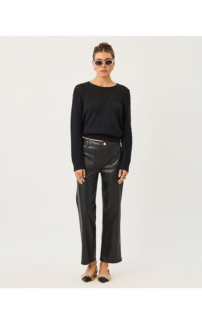 HARLEEN HIGH RISE COATED JEAN, NOIR