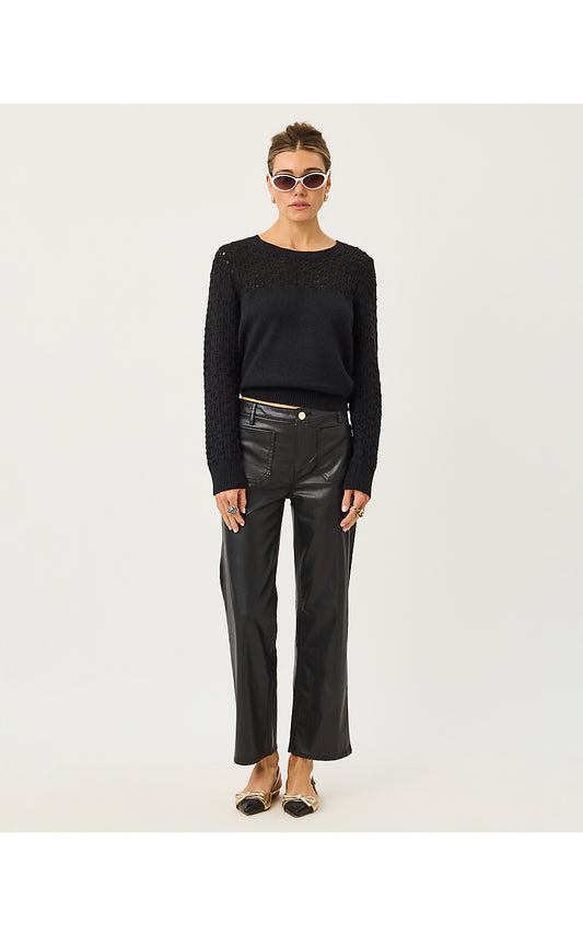 HARLEEN HIGH RISE COATED JEAN, NOIR