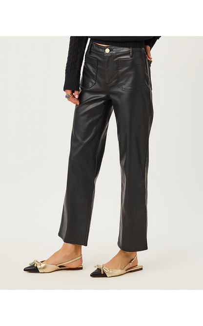 HARLEEN HIGH RISE COATED JEAN, NOIR