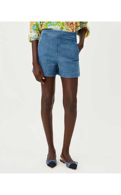 SARISSA STRETCH DENIM SHORT, SYMPEONY WASH