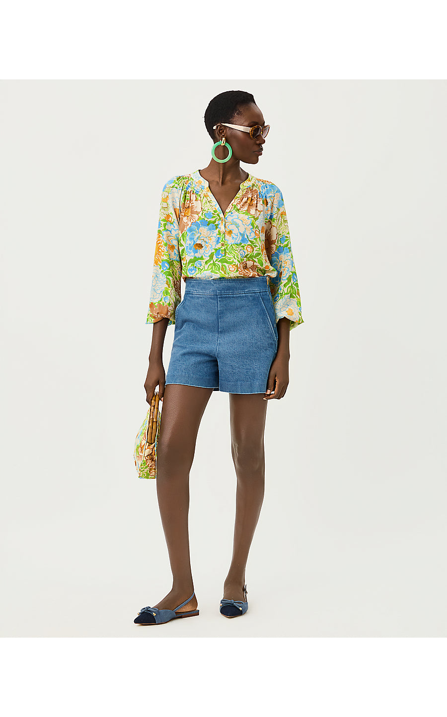 SARISSA STRETCH DENIM SHORT, SYMPEONY WASH