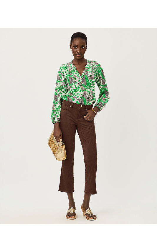 ANNET HIGH RISE CROP FLARE PANT, COCO BEACH