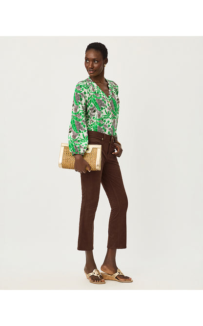 ANNET HIGH RISE CROP FLARE PANT, COCO BEACH