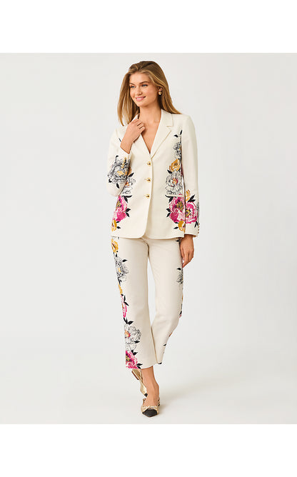 MARTA STRETCH PANT, COCONUT PEONY PERFECTION ENGINEERED PANT