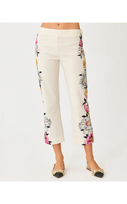 MARTA STRETCH PANT, COCONUT PEONY PERFECTION ENGINEERED PANT