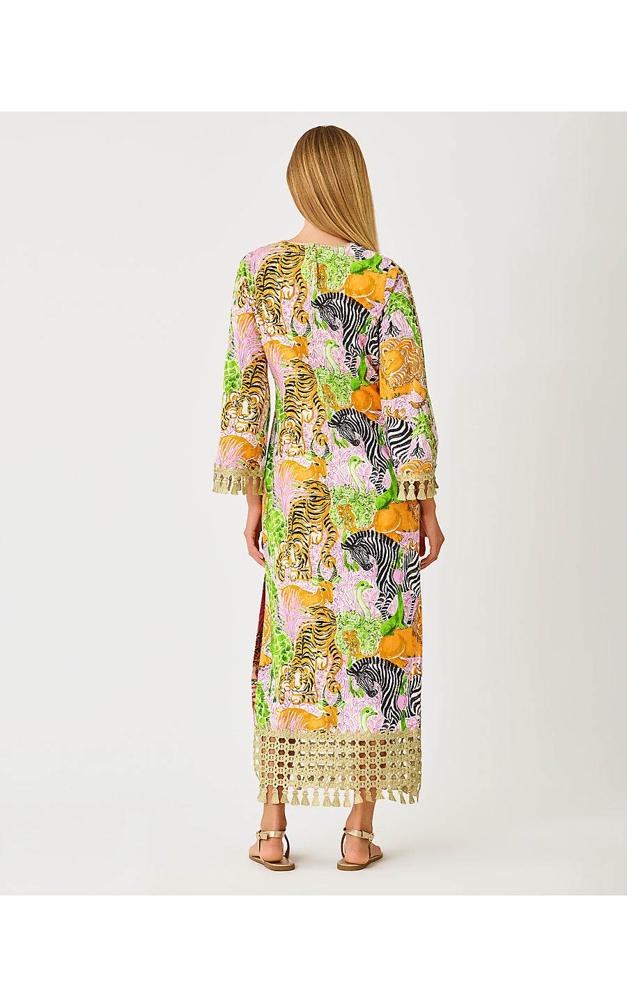 STROTHERS STRETCH MAXI SHIFT, MULTI LILLYS ZOO ENGINEERED WOVEN MAXI
