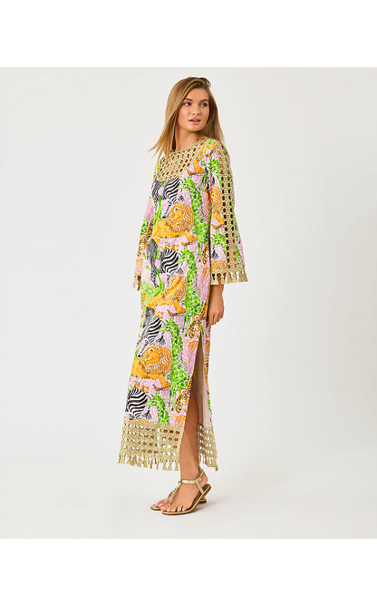 STROTHERS STRETCH MAXI SHIFT, MULTI LILLYS ZOO ENGINEERED WOVEN MAXI
