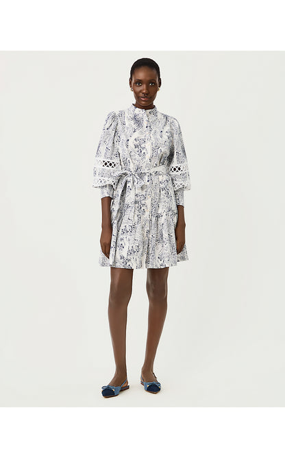 DRENA DRESS, COCONUT LIL PALM PROWL