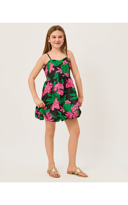 MINI BOWMAN DRESS, NOIR JUNGLE BOUQUET JACQUARD