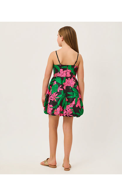 MINI BOWMAN DRESS, NOIR JUNGLE BOUQUET JACQUARD