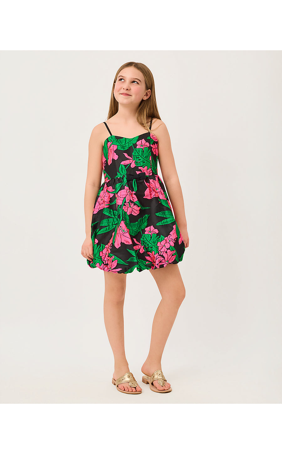MINI BOWMAN DRESS, NOIR JUNGLE BOUQUET JACQUARD